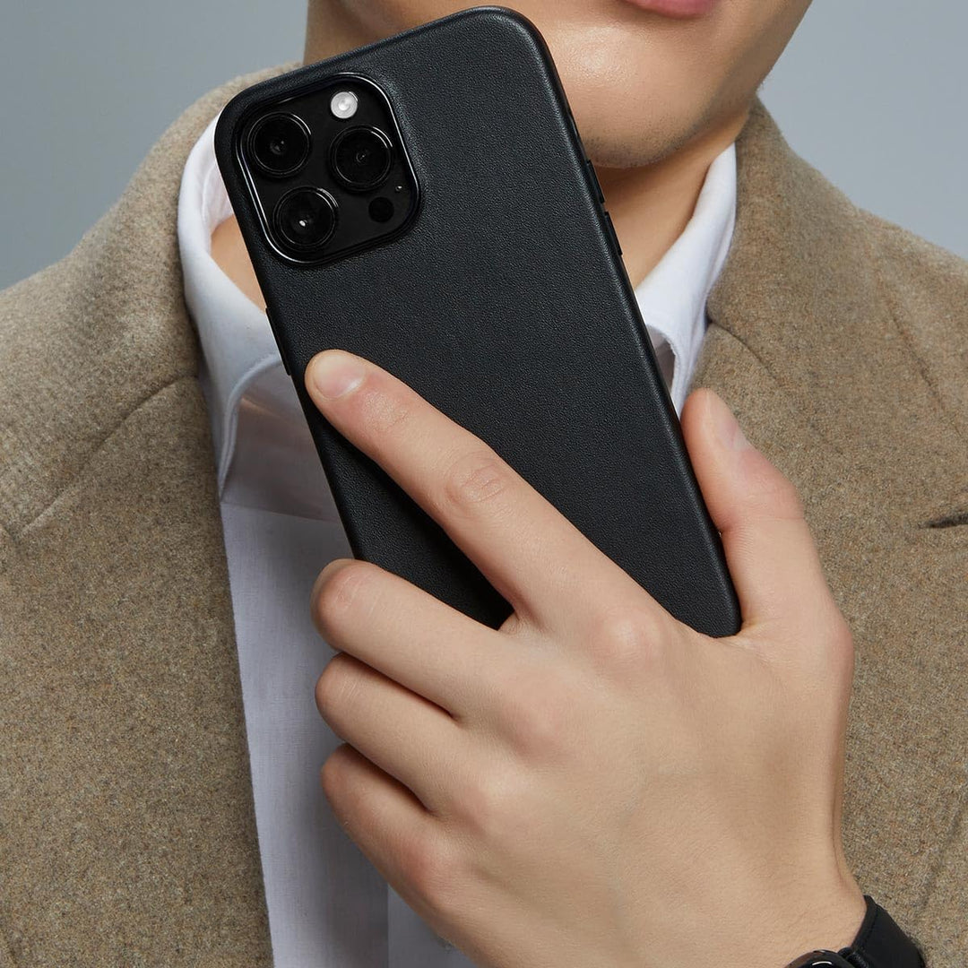 entworfen für iPhone 13 Pro Max Lederhülle, Handgefertigte Echtlederhülle für iPhone 13 Pro Max, Kom