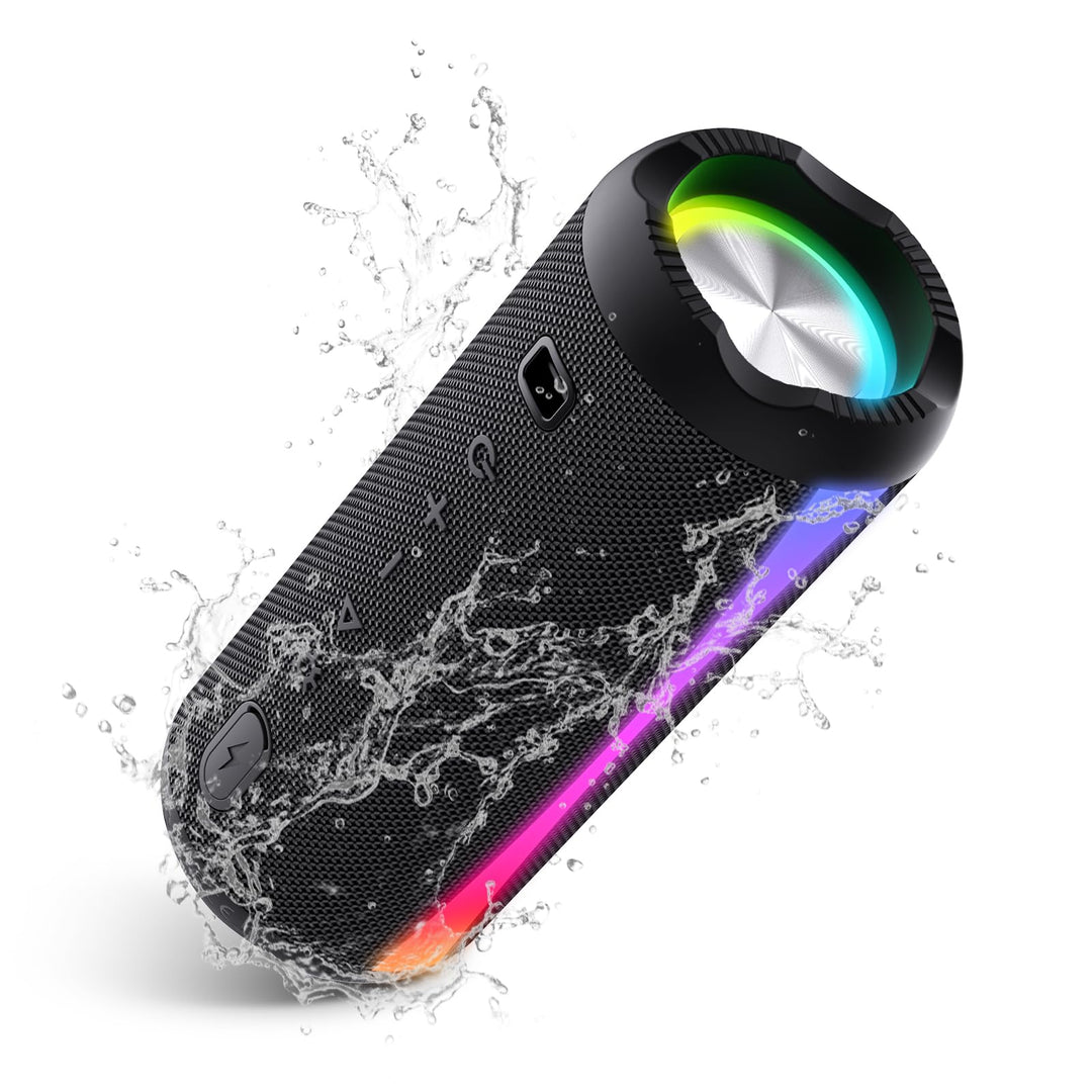 Bluetooth Lautsprecher, Musikbox Bluetooth 5.4 mit RGB Lichter, Bluetooth Box Freisprechfunktion für