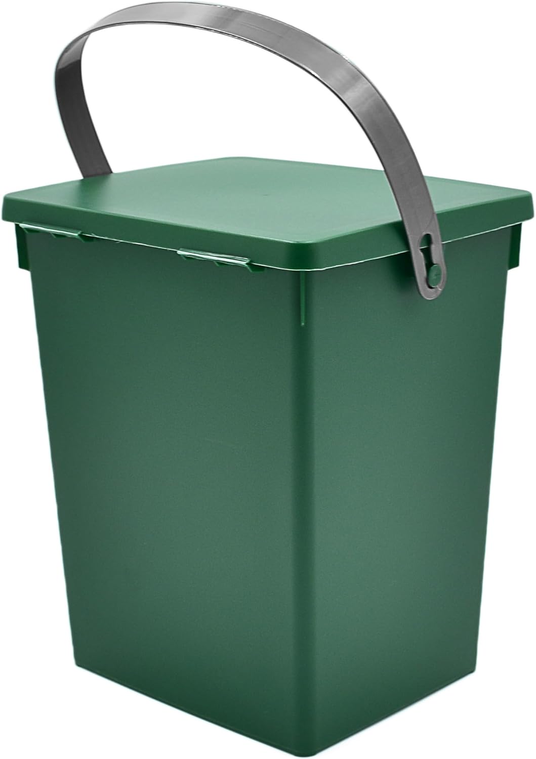2er Set Bio Mülleimer 5L - Biomüll Behälter mit Deckel - Grün - Bioeimer klein für Küche - Abfalleim