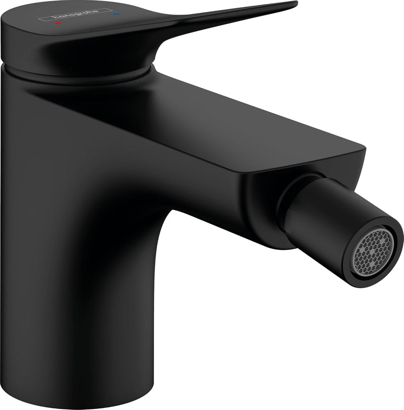 hansgrohe Einhebel-Bidetmischer Vivenis, Bidetarmatur mit Zugstange, Mattschwarz, Mattschwarz