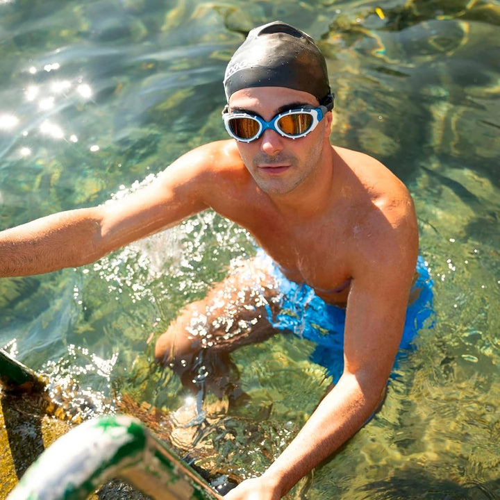 Zoggs Unisex Predator Flex Schwimmbrille (1 Stück) Einheitsgrösse Blue/Grey/Polarized Copper, Einhei