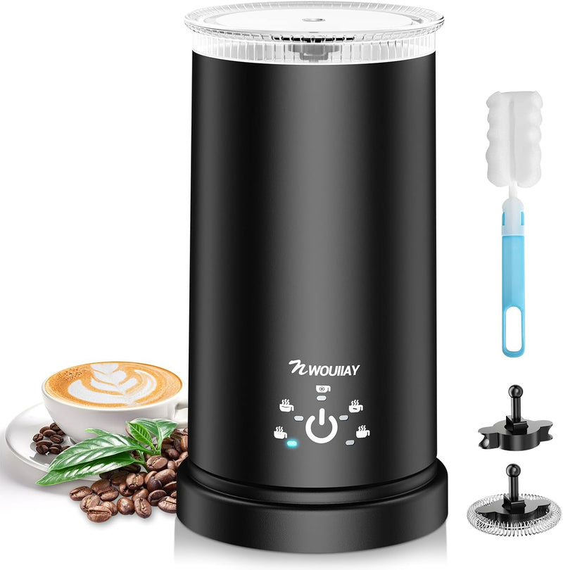 NWOUIIAY Milchaufschäumer Elektrisch 600W Automatischer Elektrischer Milchaufschäumer 350ml für Heis