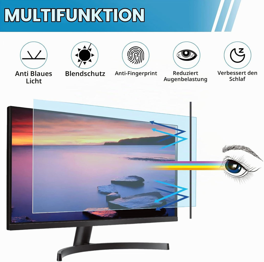 SOPPY Anti-Blaulichtfilter Displayschutzfolie für 24 Zoll Computer Monitor, Abnehmbar Premium Blauli