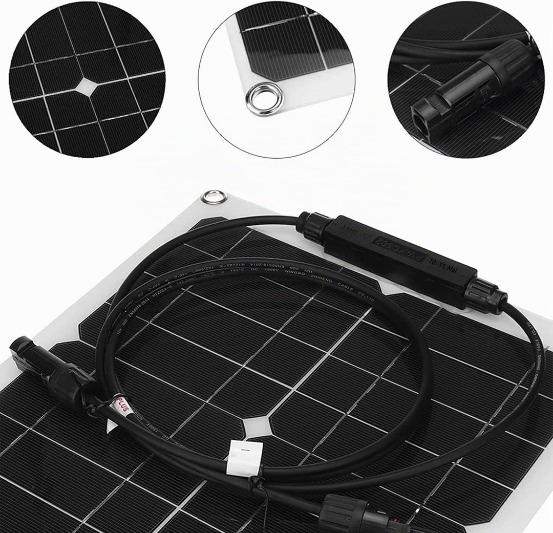 25 Watt 12 Volt flexibles monokristallines Solarpanel für Wohnmobile Camper Van Boote und mehr (Sola