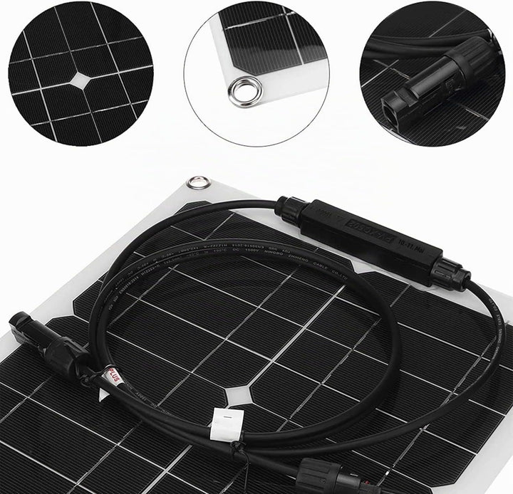 25 Watt 12 Volt flexibles monokristallines Solarpanel für Wohnmobile Camper Van Boote und mehr (Sola