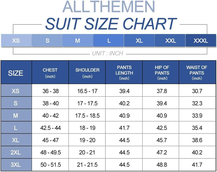Anzug Herren Slim Fit 3 Teilig Anzüge Herrenanzug Sakko für Hochzeit Business XS Blau, XS Blau