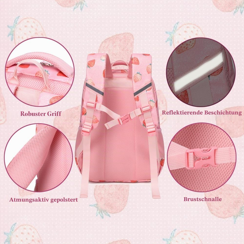 Schulrucksack Kinder Mädchen Grundschule Schultaschen Sets für Mädchen Kinderrucksack Daypack Gross