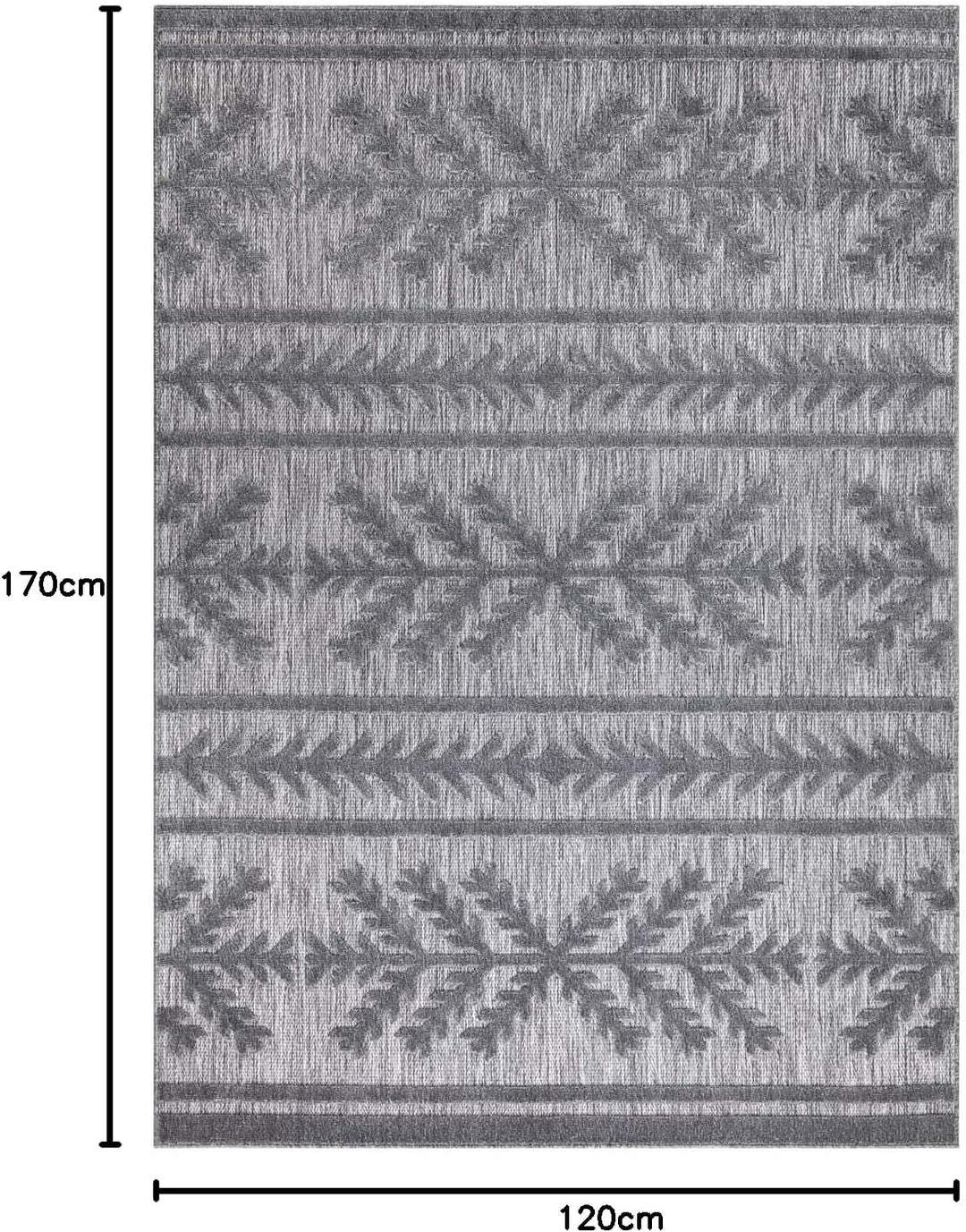 carpet city In-&amp; Outdoor Teppich - 120x170 cm - für Innen-&amp; Aussenbereich - Wetterfest Balkon-Teppic