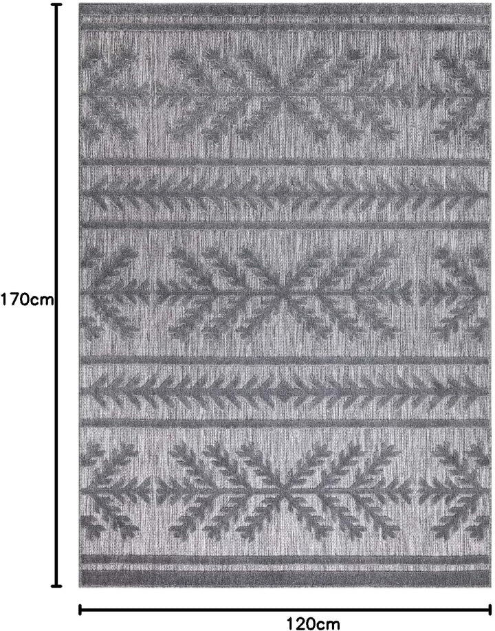 carpet city In-&amp; Outdoor Teppich - 120x170 cm - für Innen-&amp; Aussenbereich - Wetterfest Balkon-Teppic
