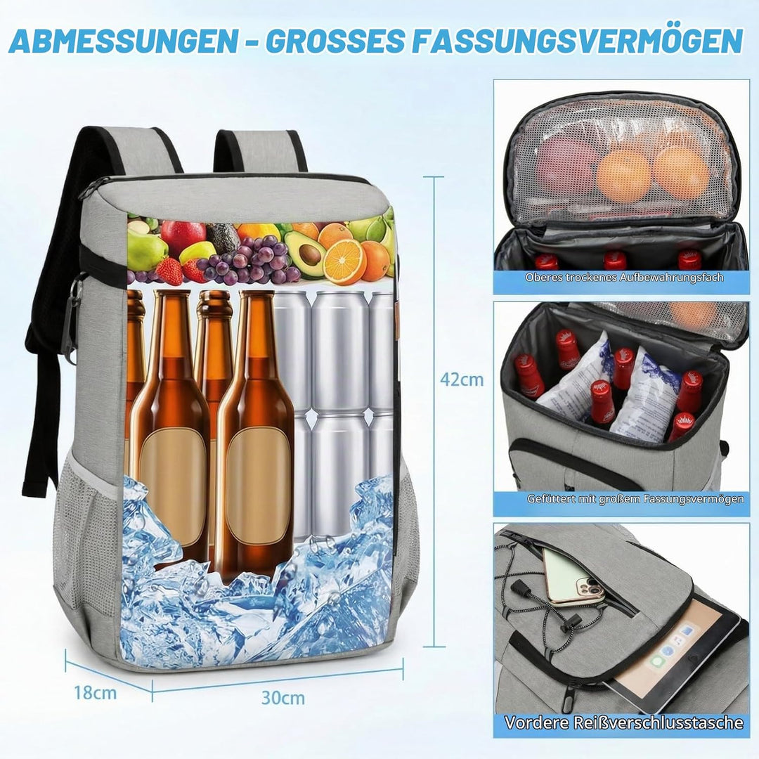 JANSBEN Kühltaschen 15 Liter Picknickrucksäcke mit Flaschenöffner Picknickkorb Wasserdicht Kühlrucks