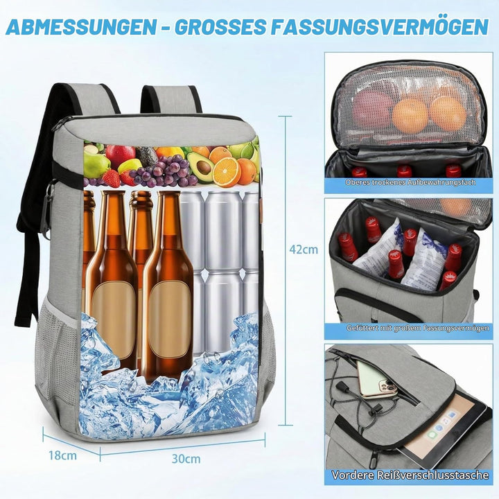JANSBEN Kühltaschen 15 Liter Picknickrucksäcke mit Flaschenöffner Picknickkorb Wasserdicht Kühlrucks