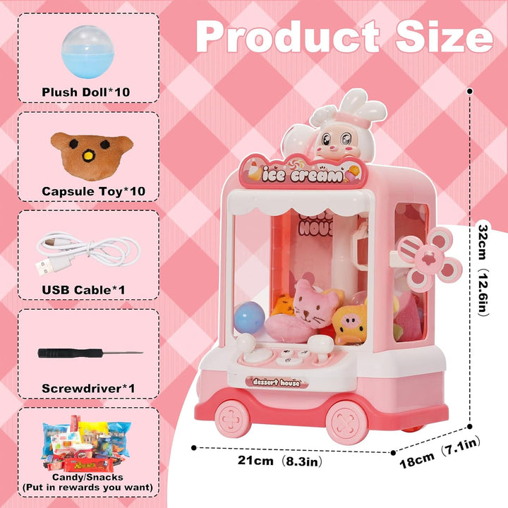 Greifautomat für Kinder mit 12 Münzen und 10 Doll Candy Grabber Süssigkeitenautomat Süssigkeiten Aut