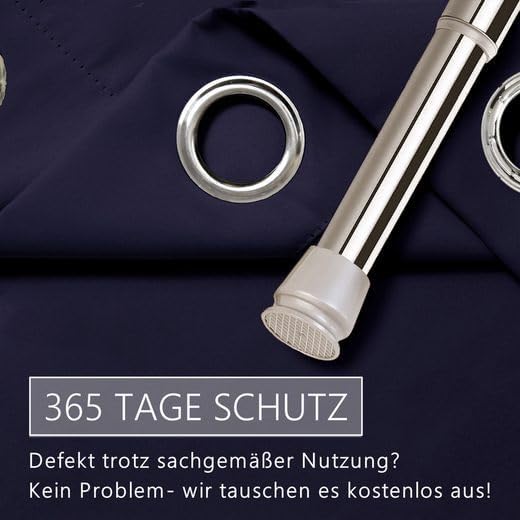 tinycurtains, Türvorhang mit Teleskopstange, einfache Montage in nur 1 Minute ohne Bohren, für alle