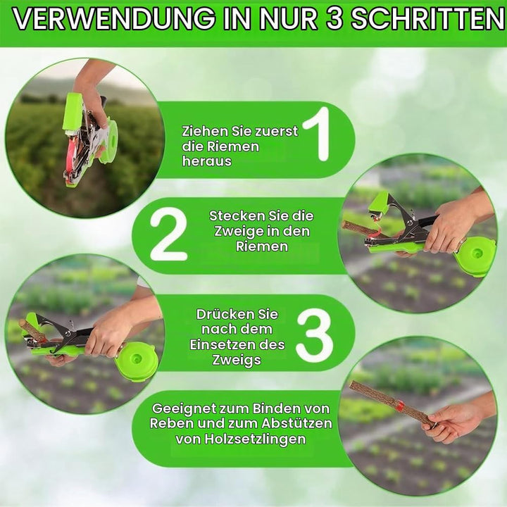 Pflanzenbindemaschine,Bindezange für Pflanzen,Pflanzenbindegerät mit 10000 Stück Nägel und 20 Rollen