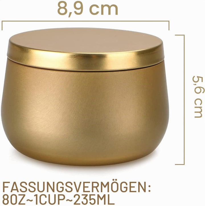 Kerzendosen aus Metall, 24 Stück, für die Kerzenherstellung, 8oz Mini-Kerzendosen DIY-Kerzenherstell