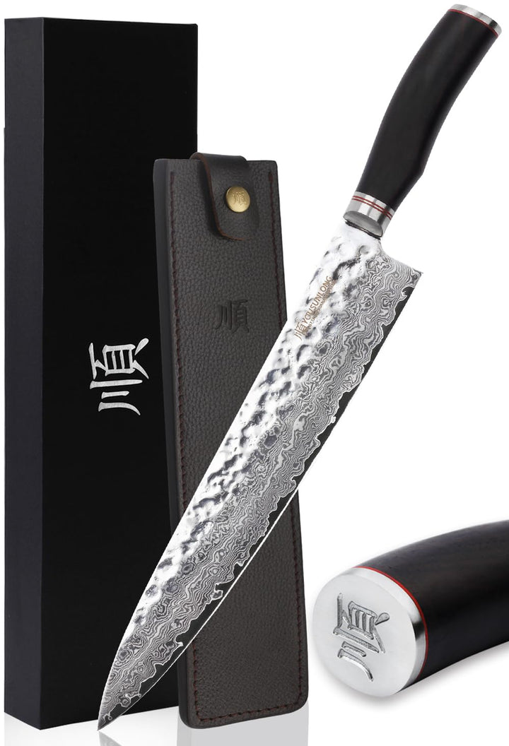 YOUSUNLONG Ebony Damastmesser Kochmesser Large - professionelles Kochmesser mit VG10 Damastklinge 30