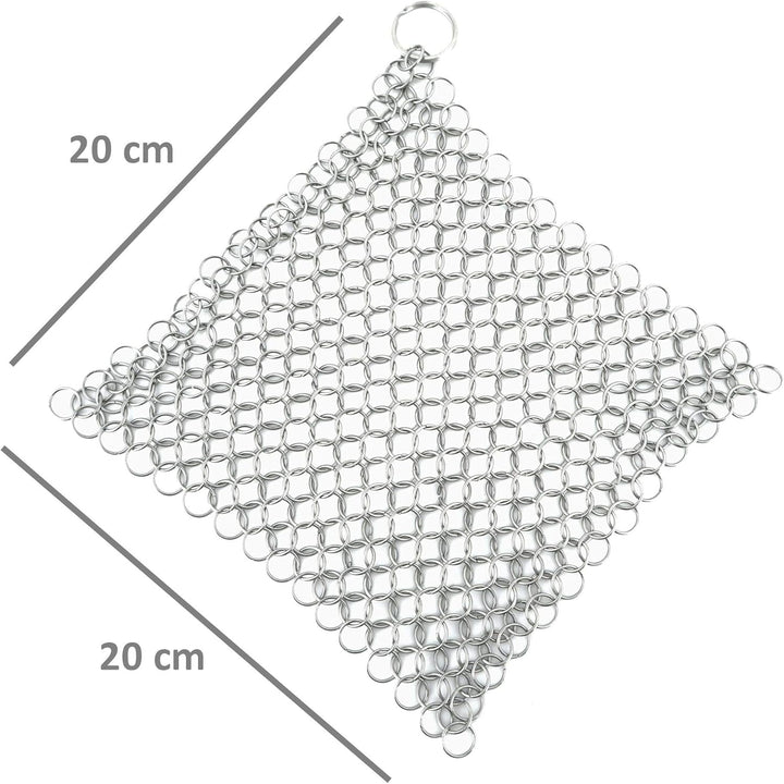BBQ-Toro Edelstahl Ringreiniger | 20 x 20 cm | Topfreiniger für Gusseisen Pfannen und Töpfe | Dutch