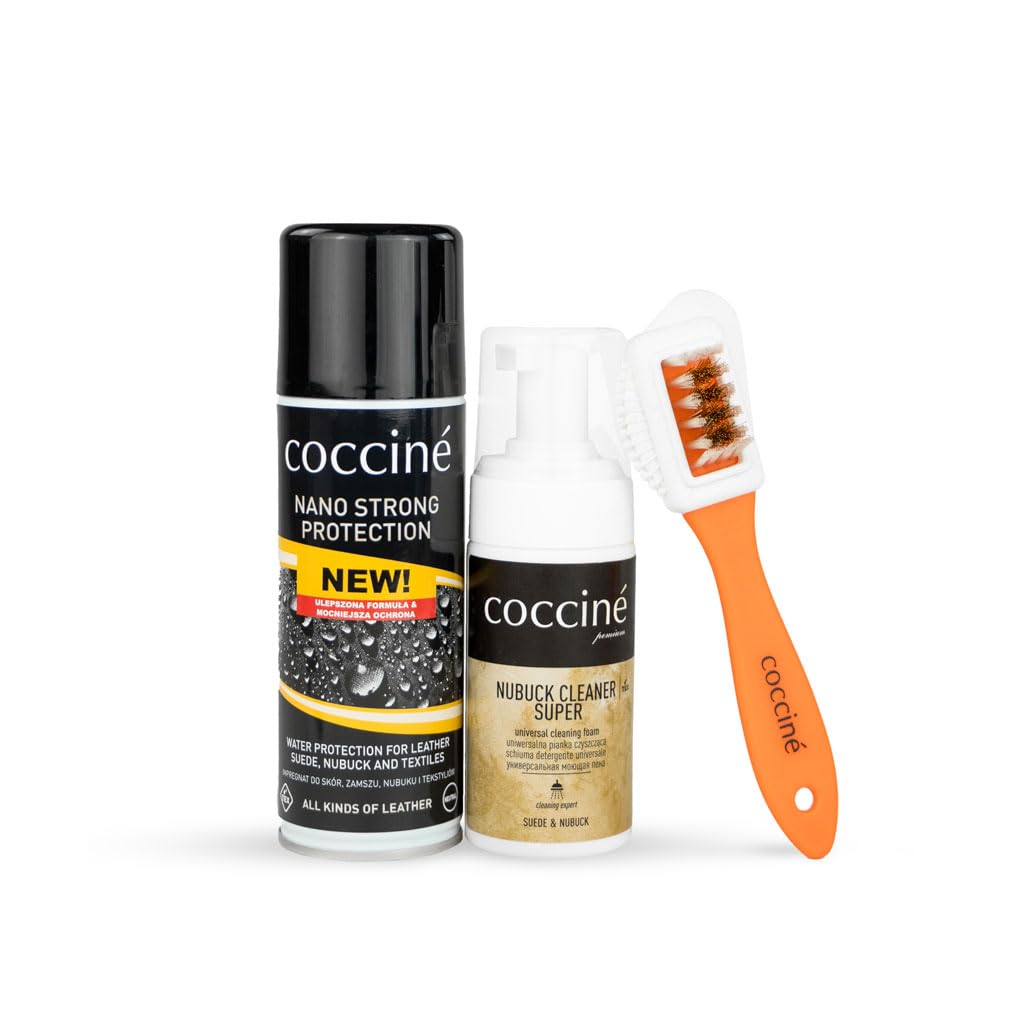 Cocciné - Universelles 3-in-1 Schuhpflege-Set, Reinigung von Schuhen, Imprägnierung von Schuhen, Dau