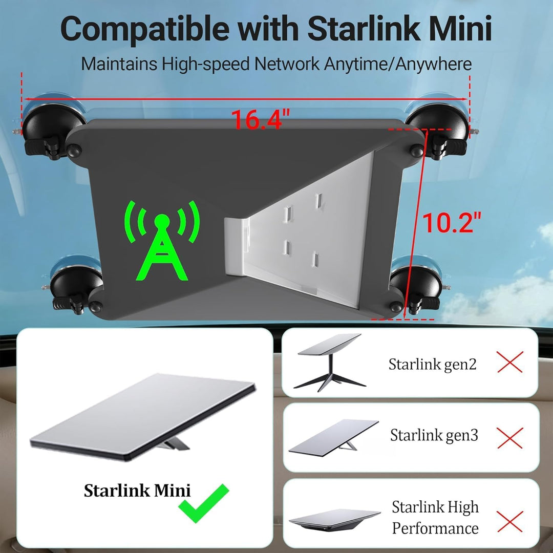 Joinfworld Starlink Mini Saugnapfhalterung,Starlink Mini Autohalterung,Bietet Stabile Satellitensign