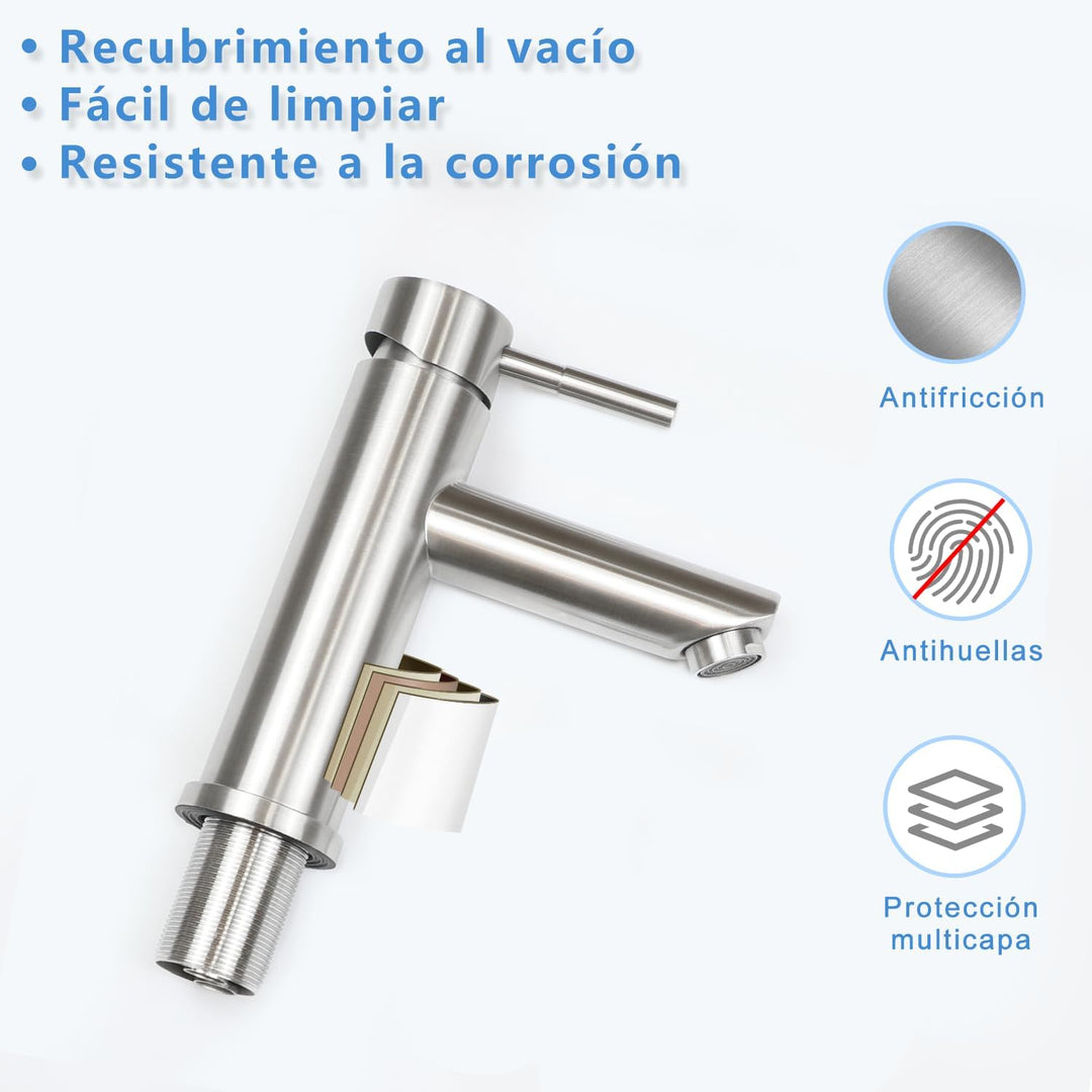 Mursche Wasserhahn Bad Waschtischarmatur Waschbecken - Armatur Edelstahl Gebürstet Mischbatterie Was