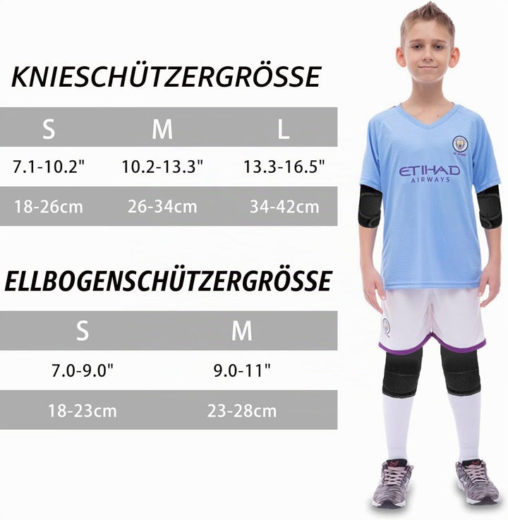 EULANT Kinder Schonerset, Junge Knieschoner und Ellenbogenschoner,Mädchen Protektoren Set für MTB Sc