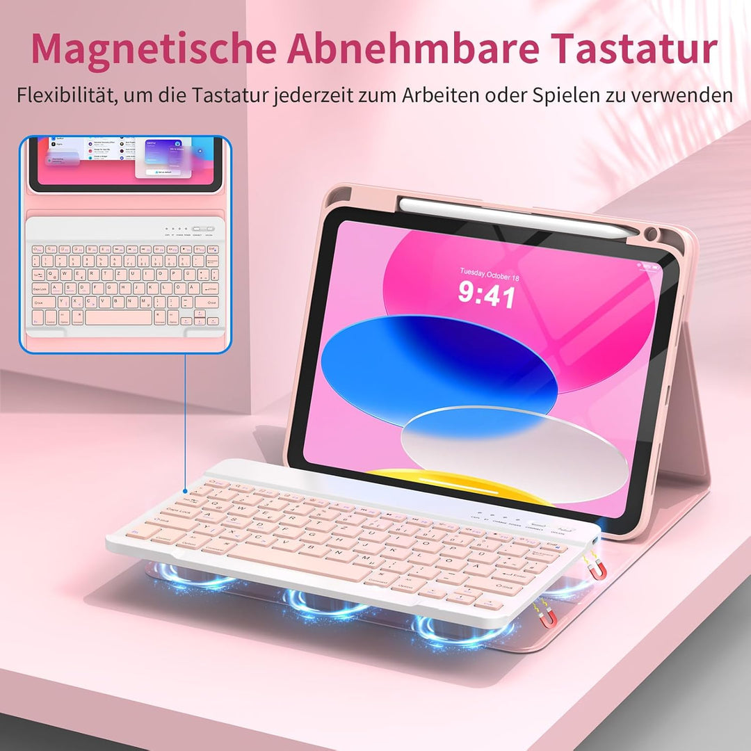 Tastatur Hülle für iPad A16 11 Generation 11 Zoll 2025/10 Generation 10,9 Zoll 2022, Schutzhülle mit