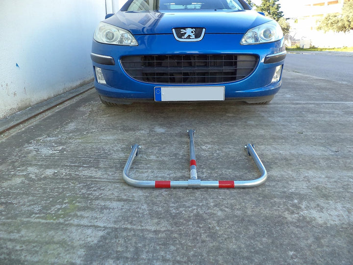 SNS SAFETY LTD Parkplatzsperre Klappbar, aus verzinktem Stahlrohr 32 mm, mit 3 Beinen, Vorhängeschlo