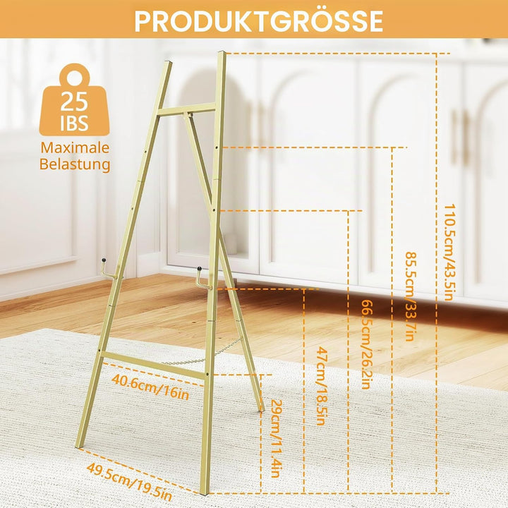 Staffelei Hochzeit, 110cm Metall Staffelei für Schilder Gold staffeleien Gross Willkommensschild Hoc