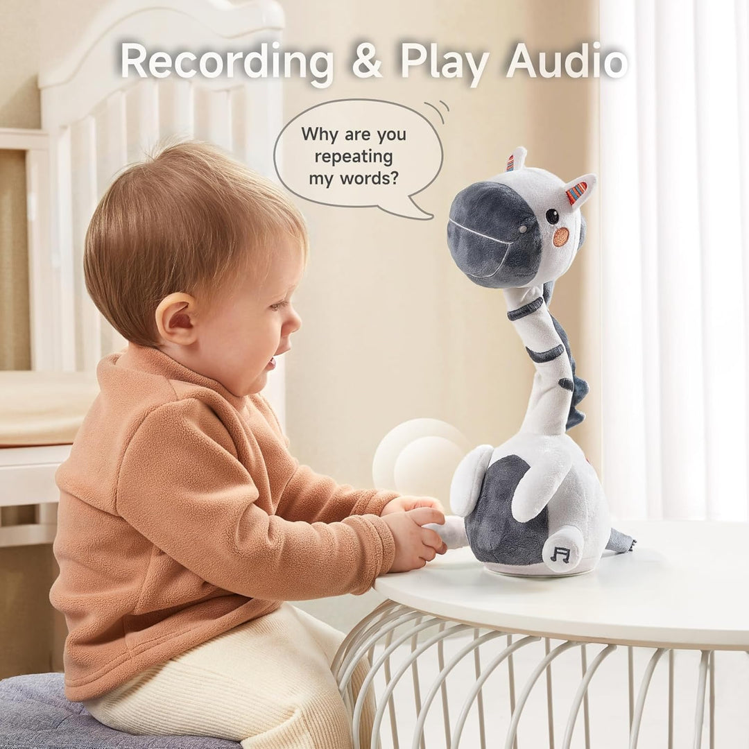 TUMAMA KIDS Tanzendes Sprechendes Zebra,Elektronisches Weiches Plüschspielzeug mit Aufnahme und Wied