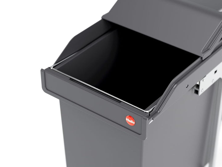 Hailo Abfallsammler 3650241 | SingleBox 24 Liter | Solo Mülleimer mit Rollenauszug | Anthrazit