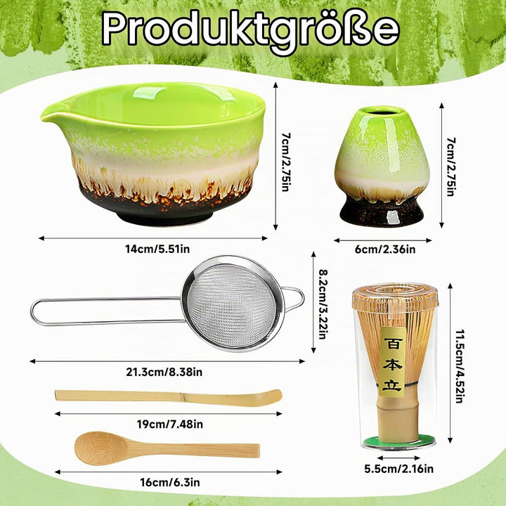 Simsky Matcha set, Japanisches Tee-Set, Matcha-Schale, Schaufel, Sieb, Matcha-Besenhalter, Matcha-Be