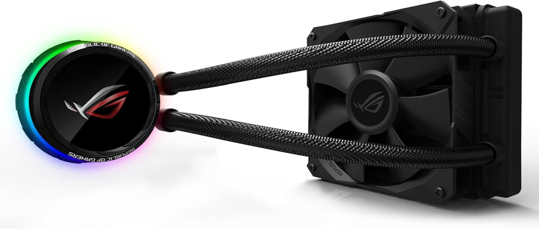 ASUS ROG Ryuo 120 All-in-One CPU-Wasserkühlung (1,77 Zoll OLED Display, Aura Sync RGB, ROG-120 mm-Lü