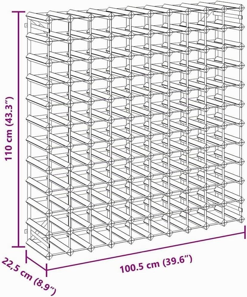 vidaXL Kiefernholz Massiv Weinregal für 120 Flaschen Flaschenregal Flaschenständer Weinständer Weinf