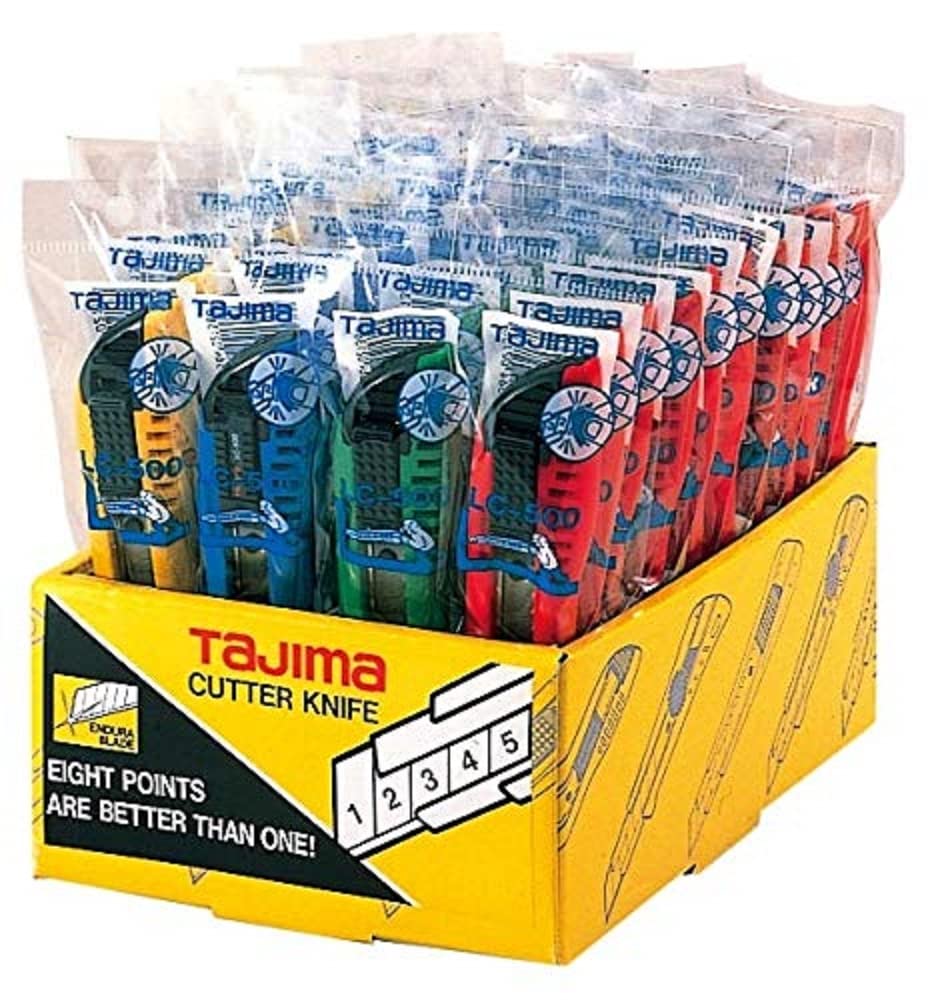 Tajima Display mit 40 Cuttern (Cuttermesser mit Endura-Klingen, Klingenbreite 18mm) LC500C40