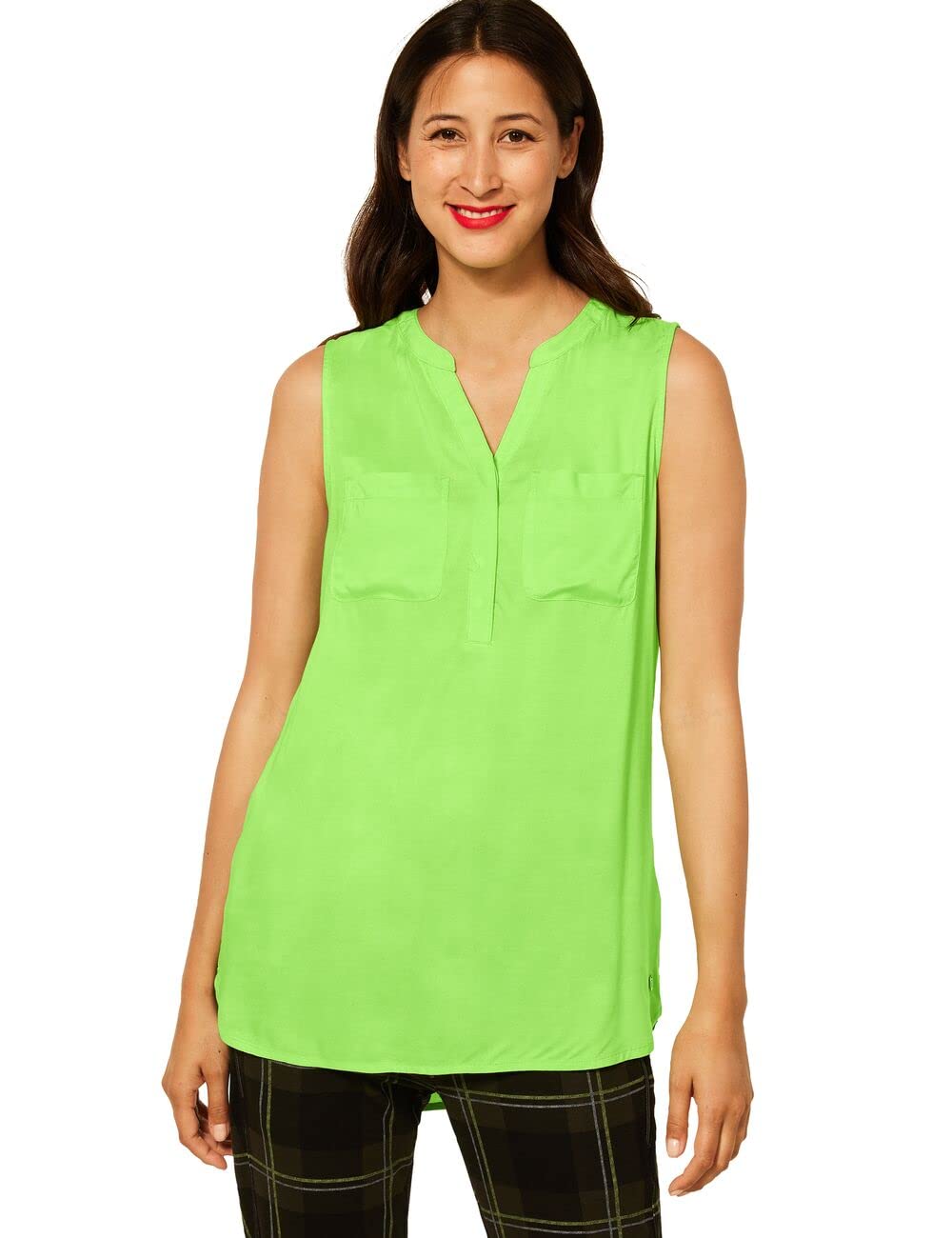 Street One Damen Langes Blusentop, 34 Peppy Green