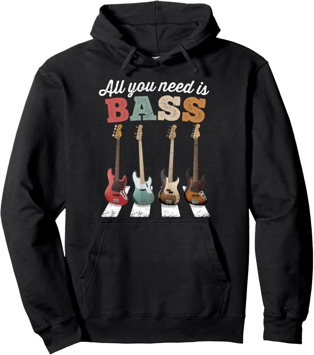 All you need is Bass berühmter Zebrastreifen für Bassist Pullover Hoodie