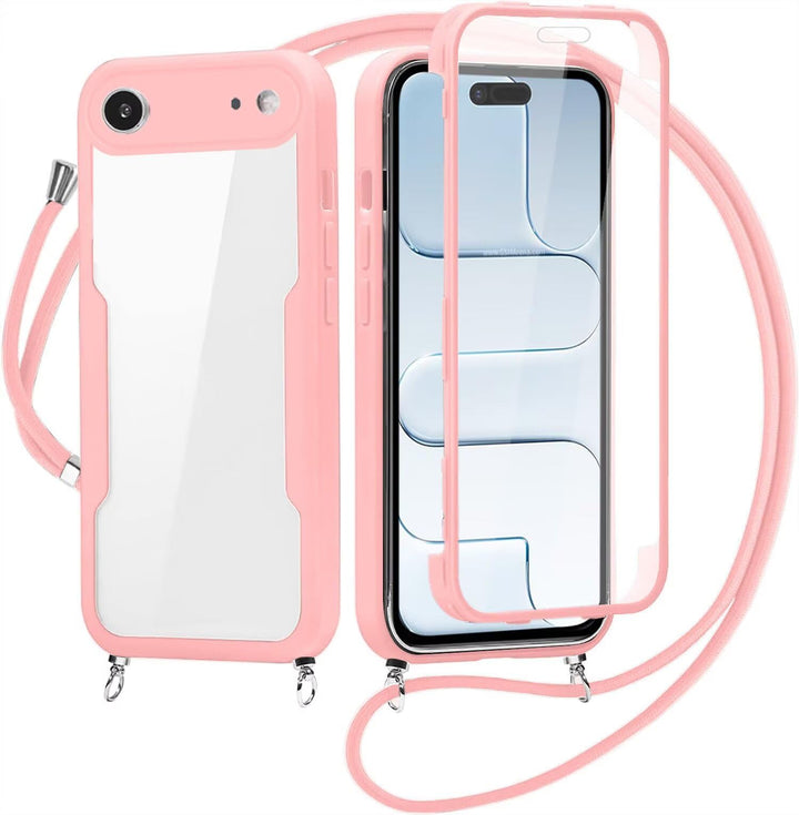 FERLAN Handykette für iPhone 17 Air Hülle mit Band,Transparent 360 Grad Rundumschutz Schutzhülle mit