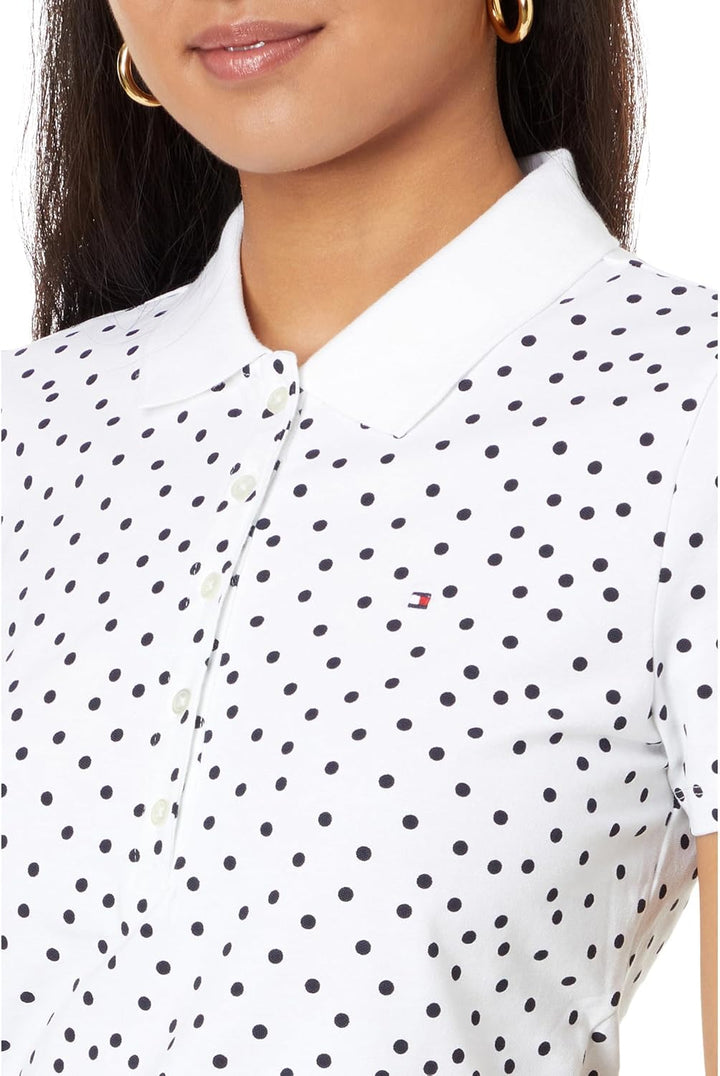 Tommy Hilfiger Damen Classic Short Sleeve Polo (Standard and Plus Size) T-Shirt XS Bright White/Sky