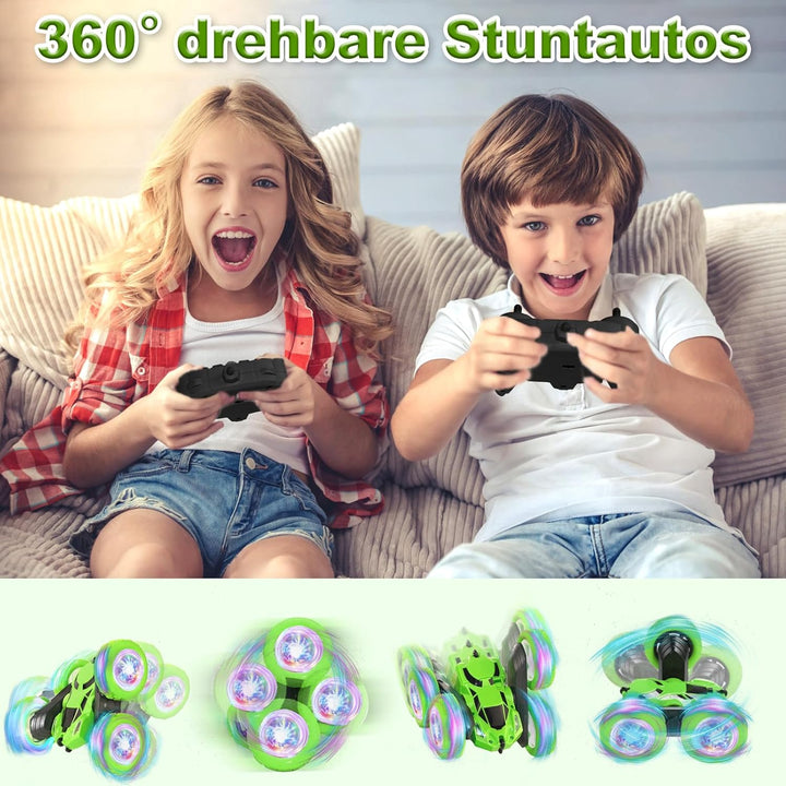 MidiVix Ferngesteuertes Auto, 90 Min Spielzeit, 2.4Ghz Doppelseitig 360° drehbarer RC Crawler mit Sc