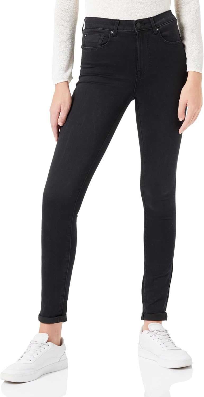 SELECTED FEMME Damen Onlpower-royal Hw Push Up Skinny Dnm Ext, Black Denim