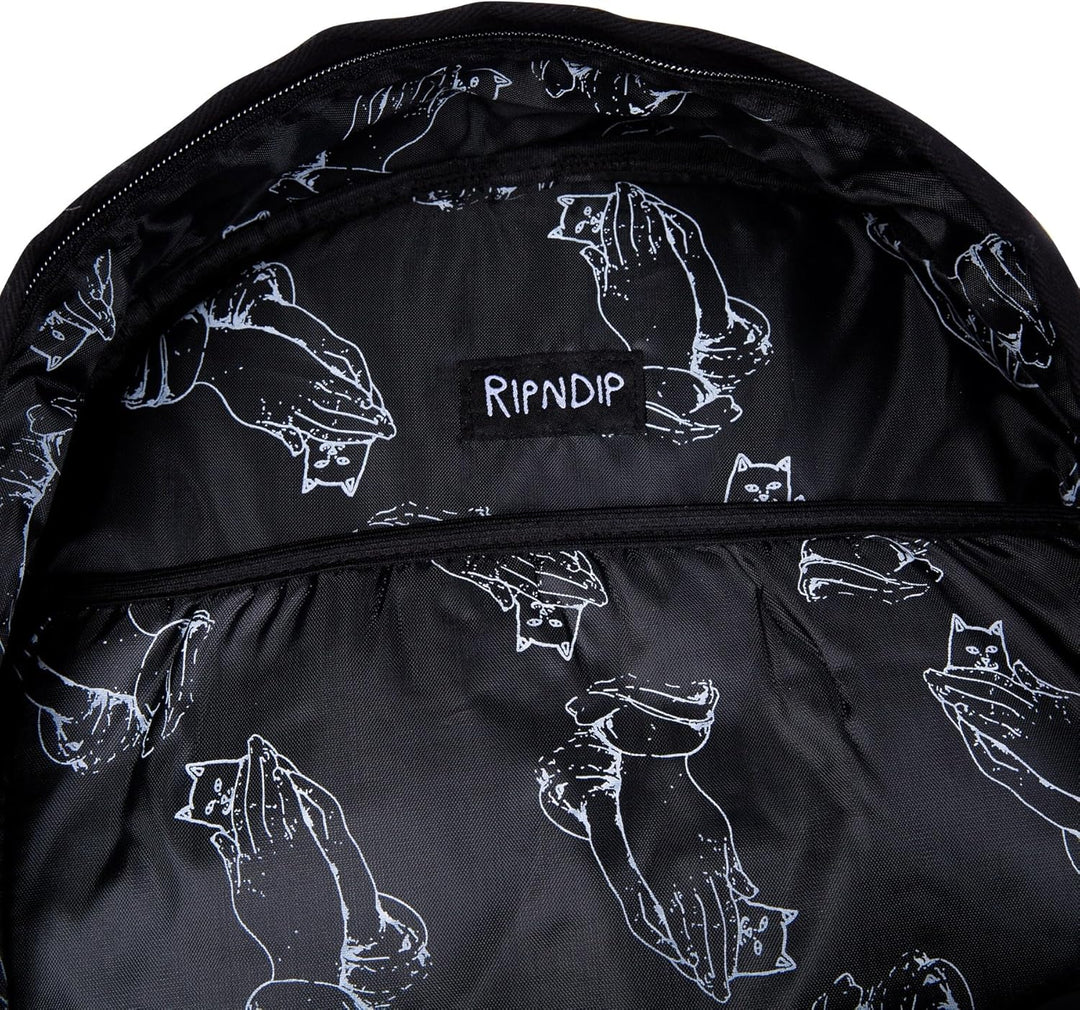 RIPNDIP Lord Nermal Rucksack mit abnehmbaren Händen, Schwarz, Schwarz, Laptop