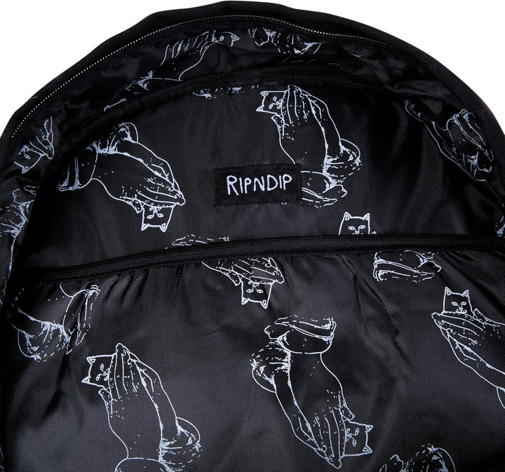RIPNDIP Lord Nermal Rucksack mit abnehmbaren Händen, Schwarz, Schwarz, Laptop