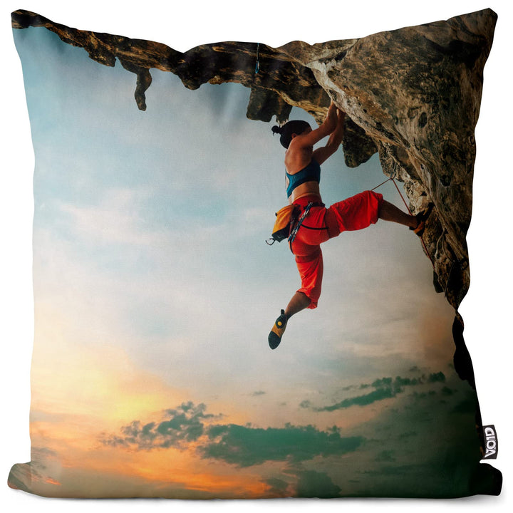 VOID Bergsteigerin Kissenbezug Kissenhülle Sofakissen Kissen Deko Outdoor-Kissen Dekokissen, Kissen