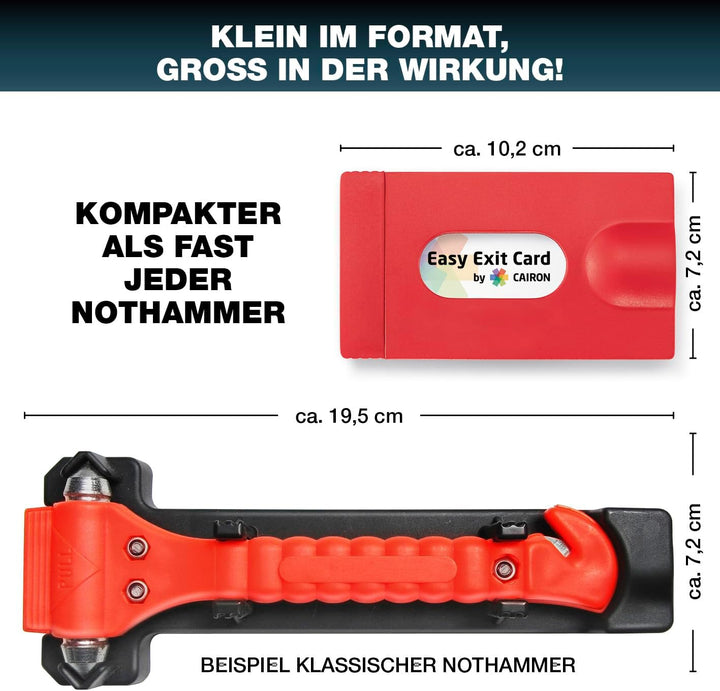 Wenn jede Sekunde zählt | Notfall-Rettungswerkzeug im Kreditkartenformat | Für PKW-Seitenscheiben, v