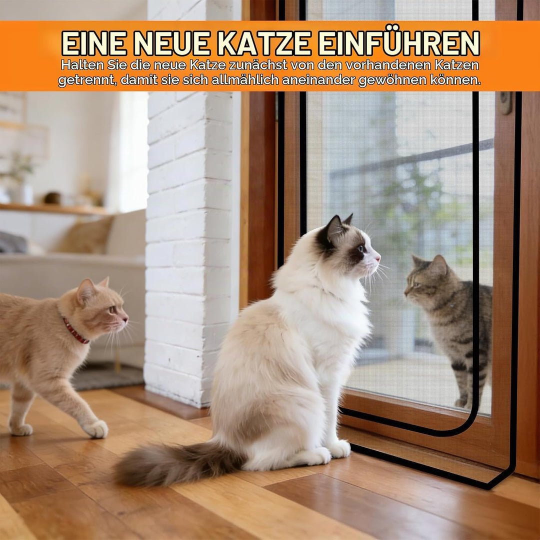 DBREAKS Katzennetz für Balkon, Katzengitter Tür mit Reissverschluss Katzen aus Laufen, Türgitter Kat