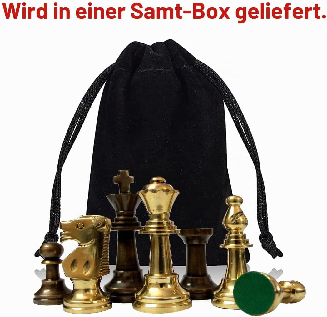 StonKraft Messing Schachfiguren Schachmünzen Bauern Schachfiguren (3 "Staunton)