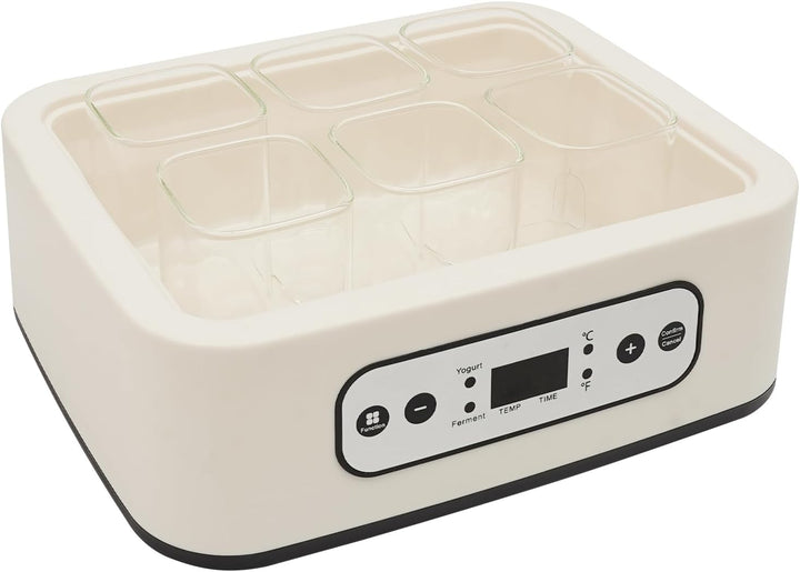 Joghurtbereiter, Joghurtmaschine mit 6 Stück 250 ML Gläsern, 25W Joghurt Maker Einstellbare Temperat