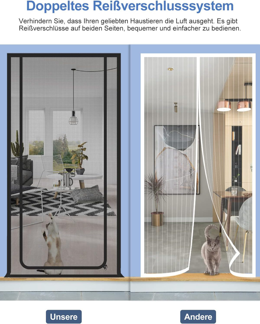 Cat Screen Katzennetz für Balkon, Haustiere Bildschirm Tür, verhindern, DASS Katzen aus Laufen, Katz