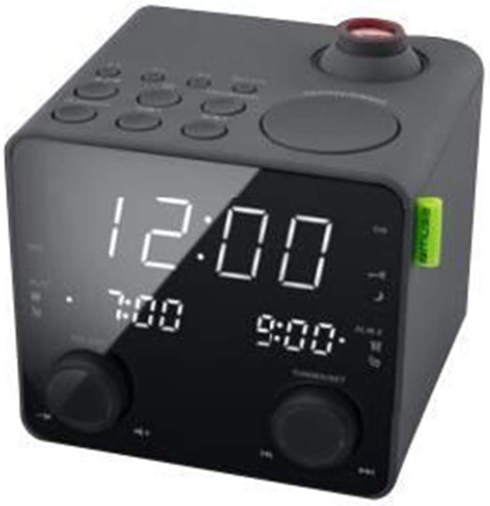 Muse M-189 Radiowecker mit Projektion (2 Weckzeiten, Dimmer, USB-Lader, PLL UKW Tuner, grosses Displ