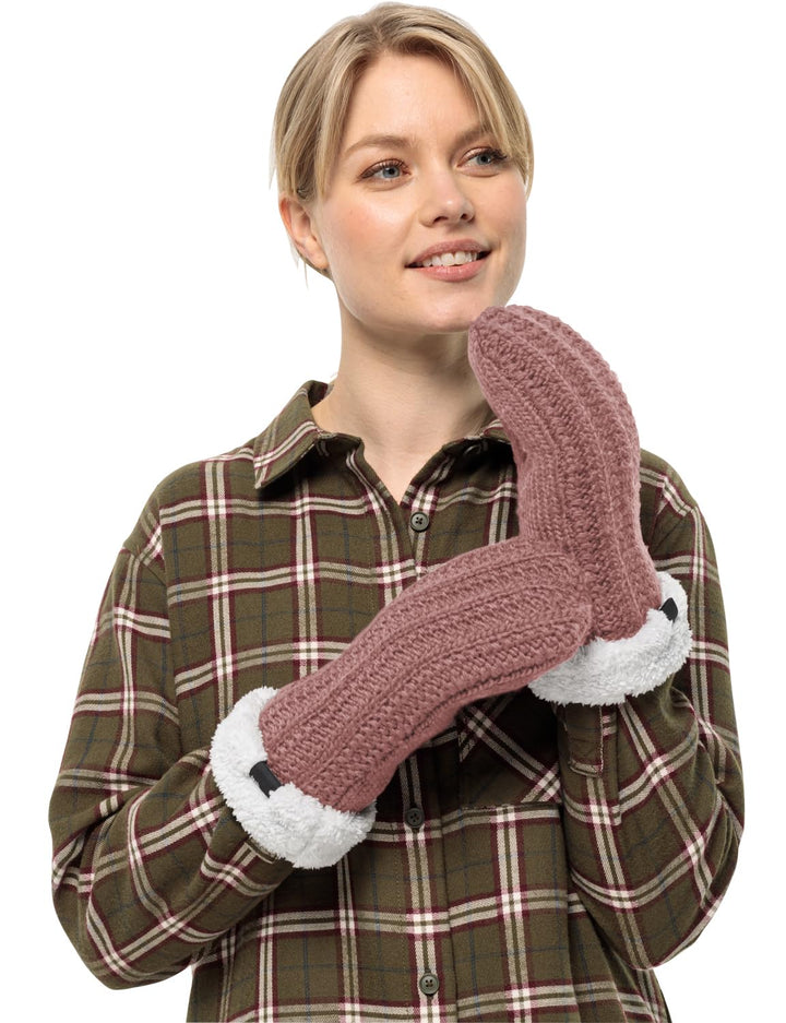 Jack Wolfskin Damen Highloft Knit Mitten W Handschuh S afterglow, S afterglow